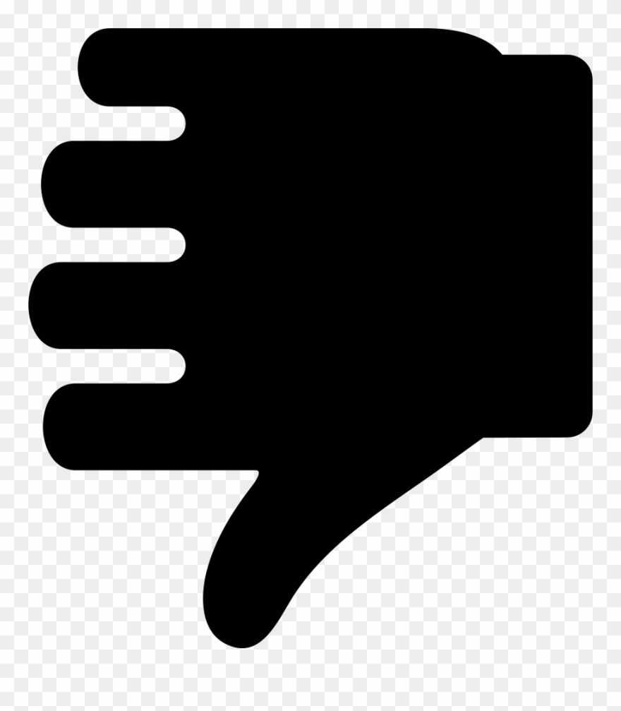 Man Male Hand Silhouette With Thumb Down Comments - Hand Clipart