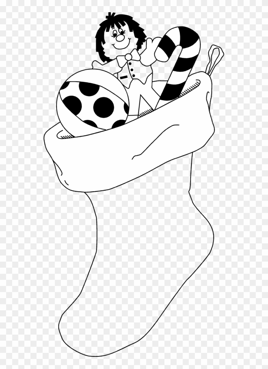 Christmas Black And White Stripedmas Stockings Clipart - Clip Art Black And White - Png Download