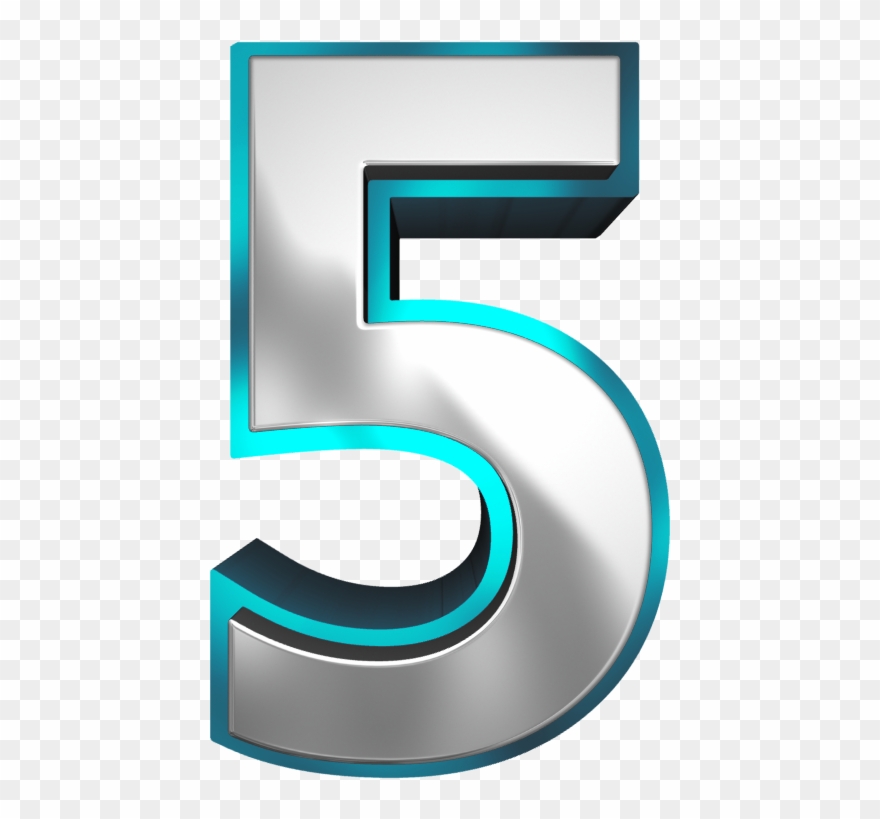 Metallic And Blue Number Five Png Clipart Image - 5 Number Logo Png Transparent Png