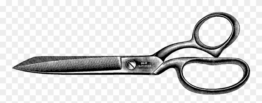 This Is A Wonderful Scissors Digital Stamp Of A Vintage - Sawing Scissors Transparent Png Clipart