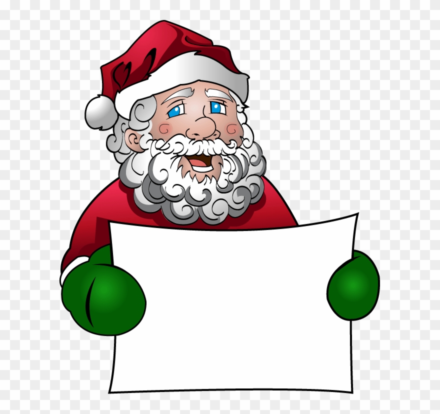 Santa With A Sign Clipart