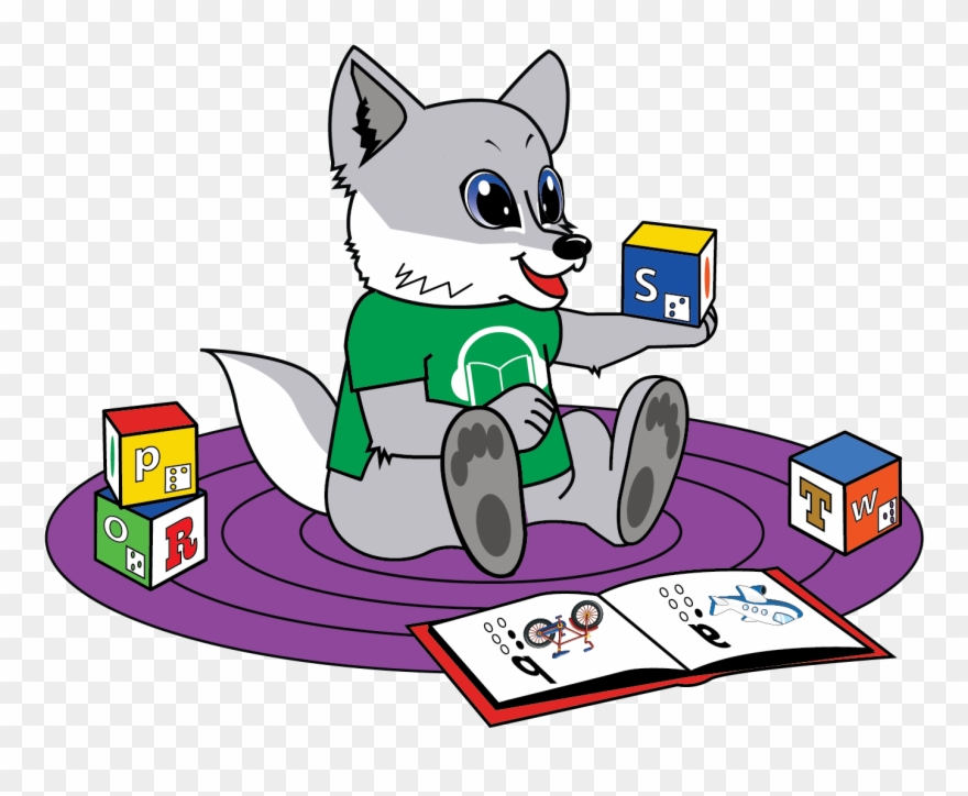 Wolf Playing With Block - Clip Art - Png Download