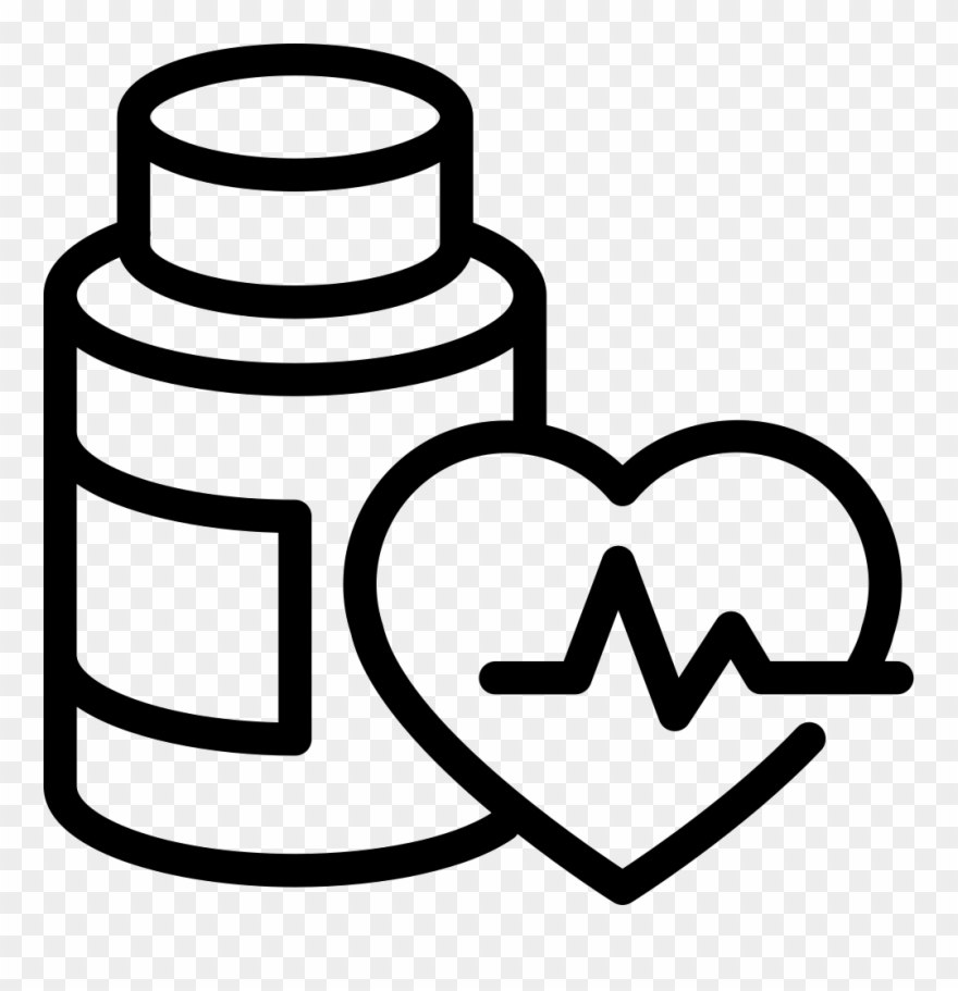 Medication Bottle Png Clip Art Black And White Library - Icone Suplementos Png Transparent Png