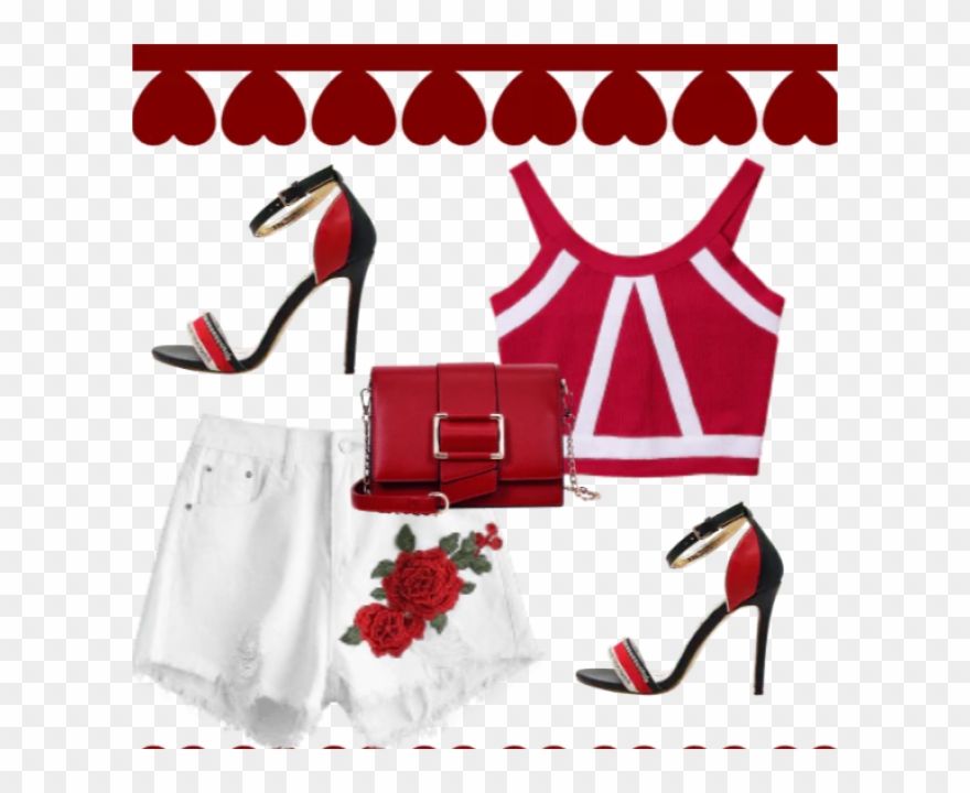 Combination For A Day Out With A Boyfriend - Shades Of Red Clipart