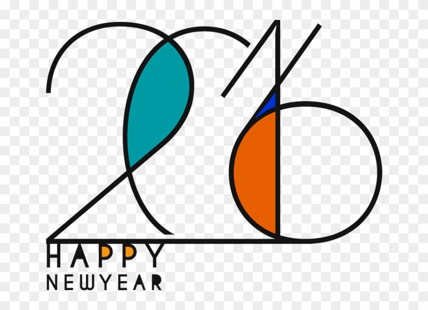 Text 2016 For Happy New Year Celebrations - New Year Clipart