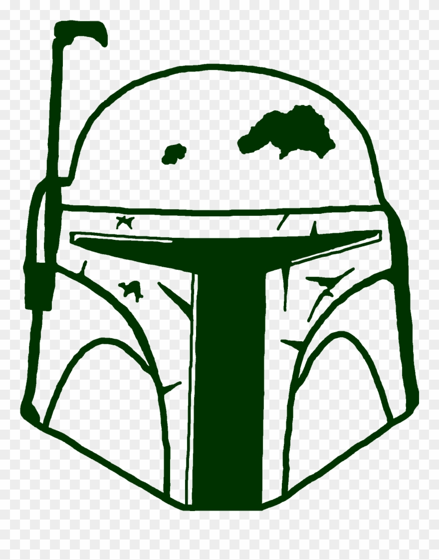 Boba Fett Helmet - Boba Fett Helmet Black And White Clipart