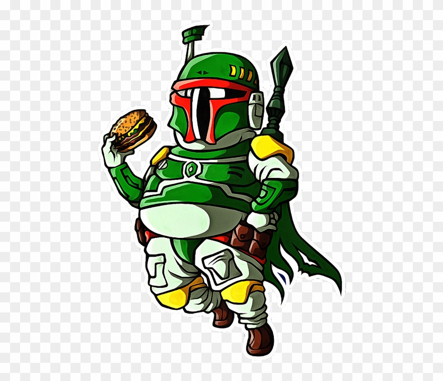 Bleed Area May Not Be Visible - Boba Fatt Hamburger Slouchy V-neck Clipart