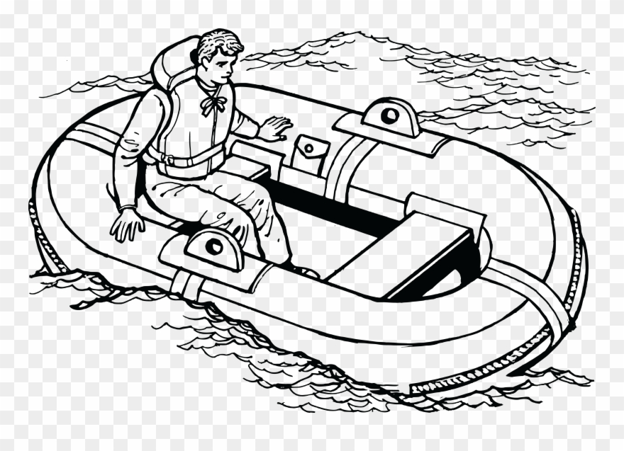 Clipart Life Big Image - Lifeboat Black And White - Png Download
