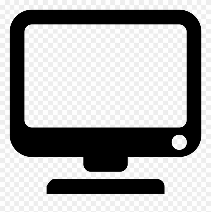 Vector Screen Monitor Icon Banner Royalty Free - Black Computer Logo Png Clipart