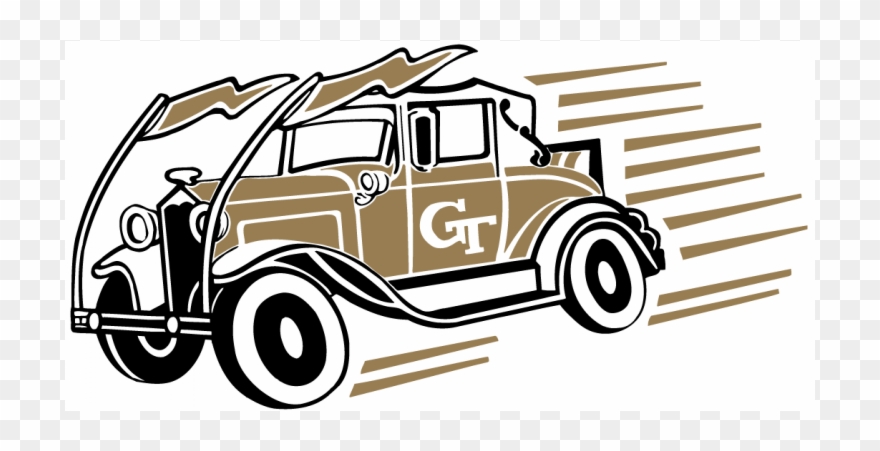 Ga Tech Yellow Jackets Iron Ons - Ramblin Wreck From Georgia Tech Clipart
