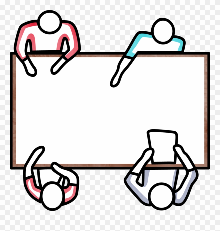 People At Table - Word Clipart