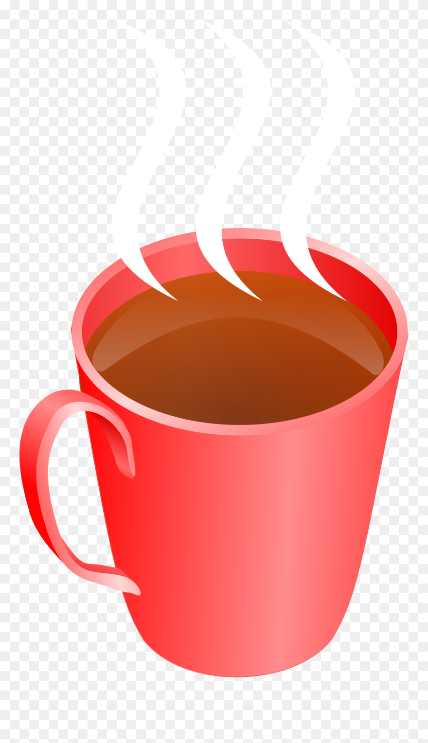 Coffee Steaming Hot Drink Cup Transparent Image - Red Hot Chocolate Cup Clip Art - Png Download