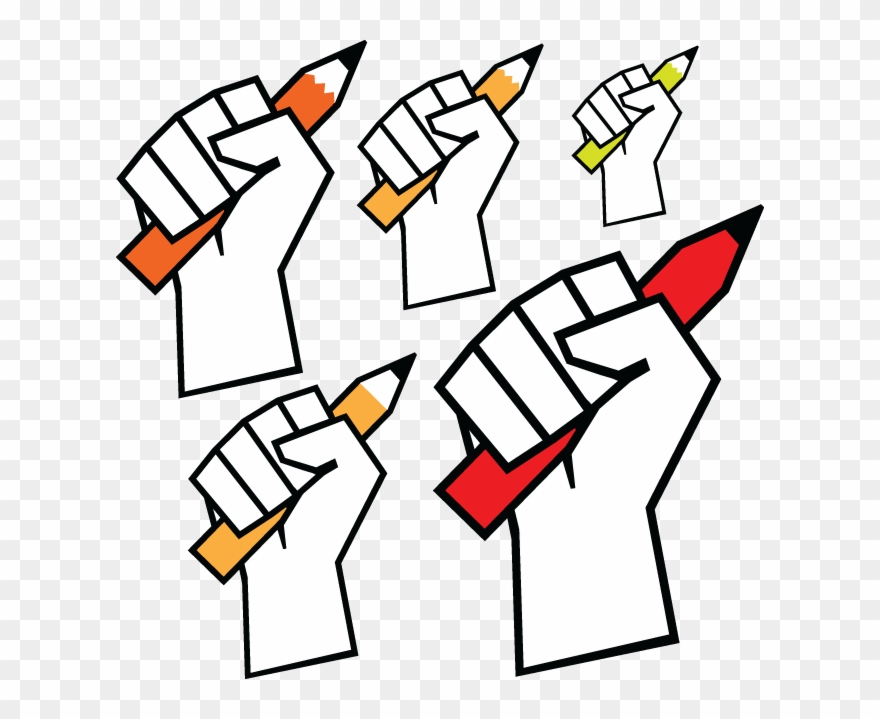 698 Graphic Illustration Of Hand Holding A Pencil - Freedom Of Press Png Clipart