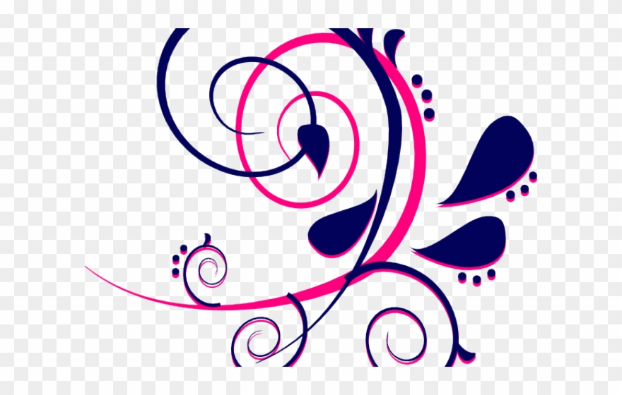 Curve Clipart Pink Paisley - Dark Purple Flower Clip Art - Png Download