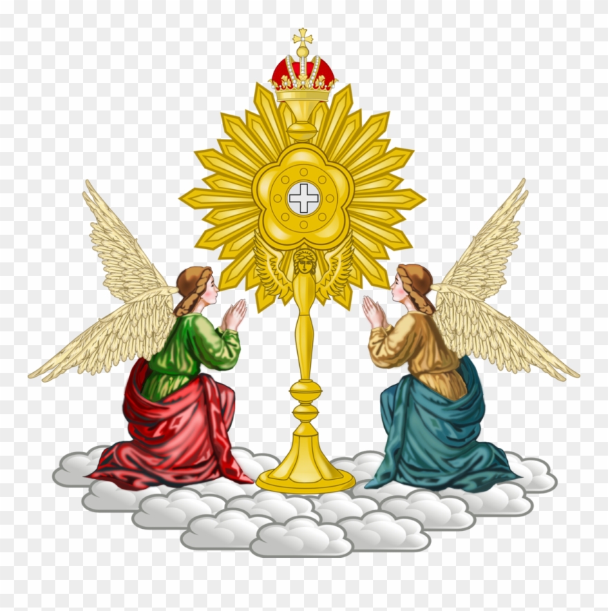 Emblemat Mariawicki - Monstrance With Angels Clipart