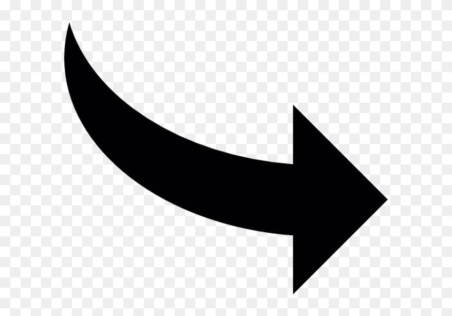 Curve Clipart Svg - Curve Arrow Pointing Right - Png Download