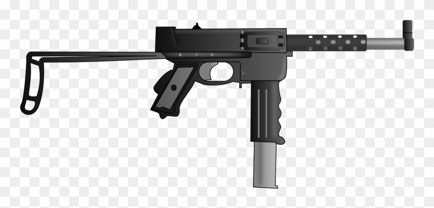 Machine Gun Clipart Smg - Thompson 9mm Submachine Gun - Png Download