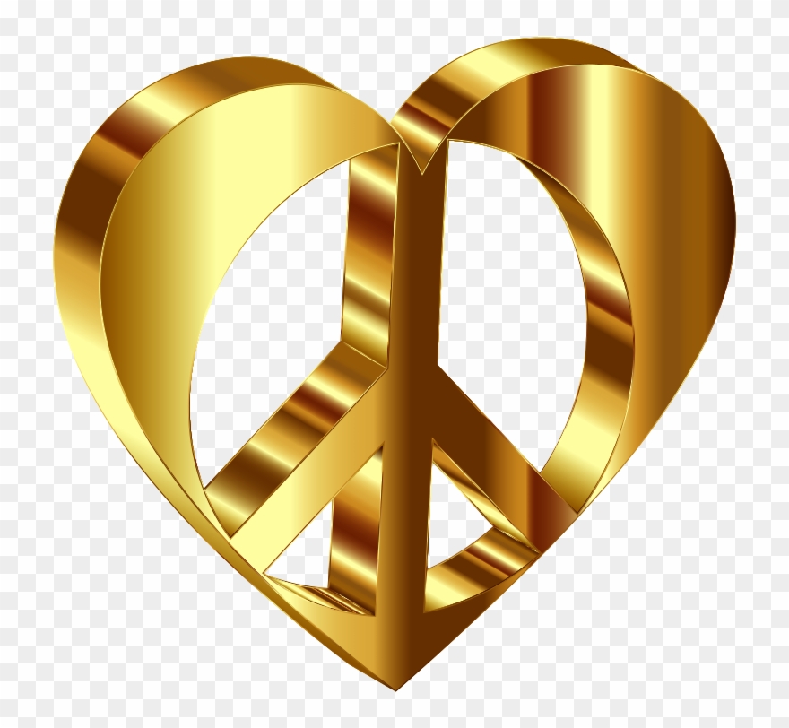 Medium Image - Golden Peace Symbol Large Tote Bag Clipart