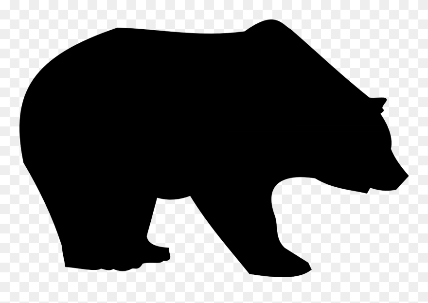 American Black Bear Brown Bear Clip Art - Bear Silhouette Clipart - Png Download