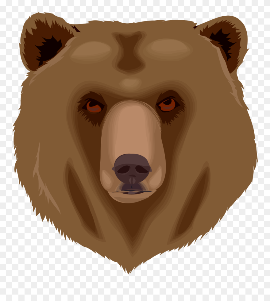 Grizzly Bear Head Clip Art - Png Download