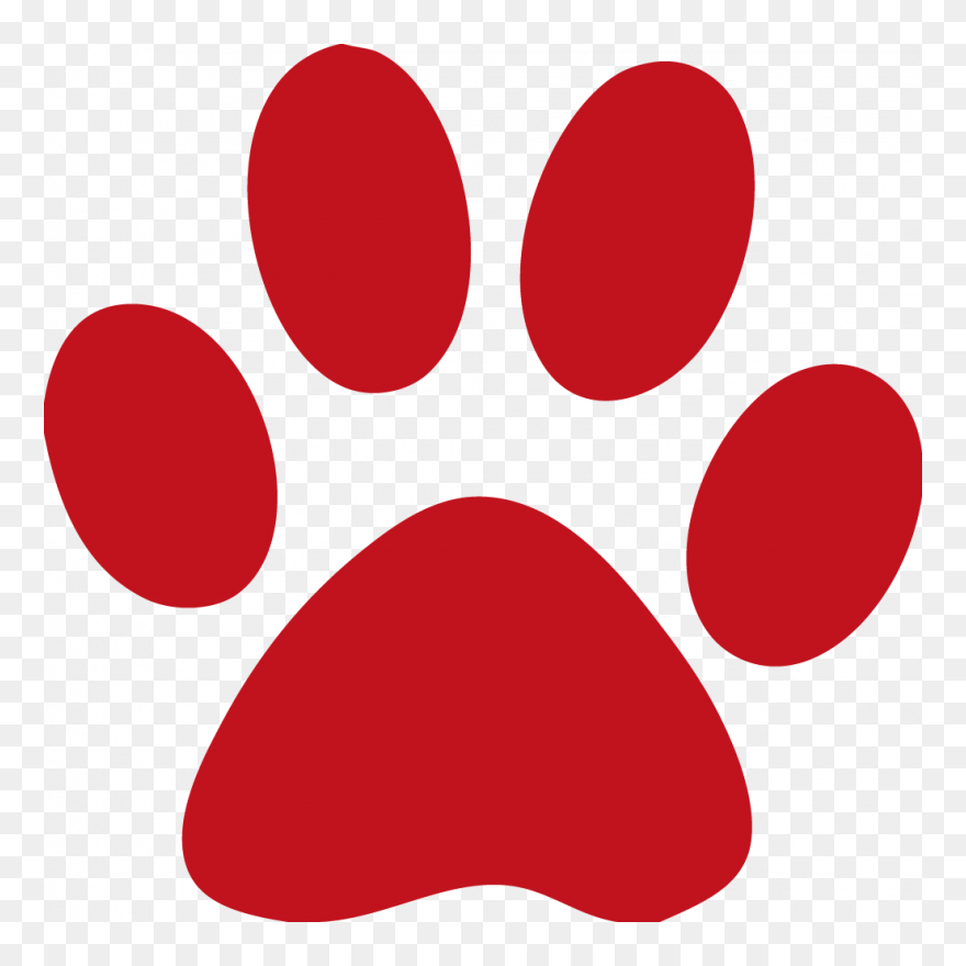 Art Cat Paw Print Clip Art Tattoo - Red Bobcat Paw Print - Png Download