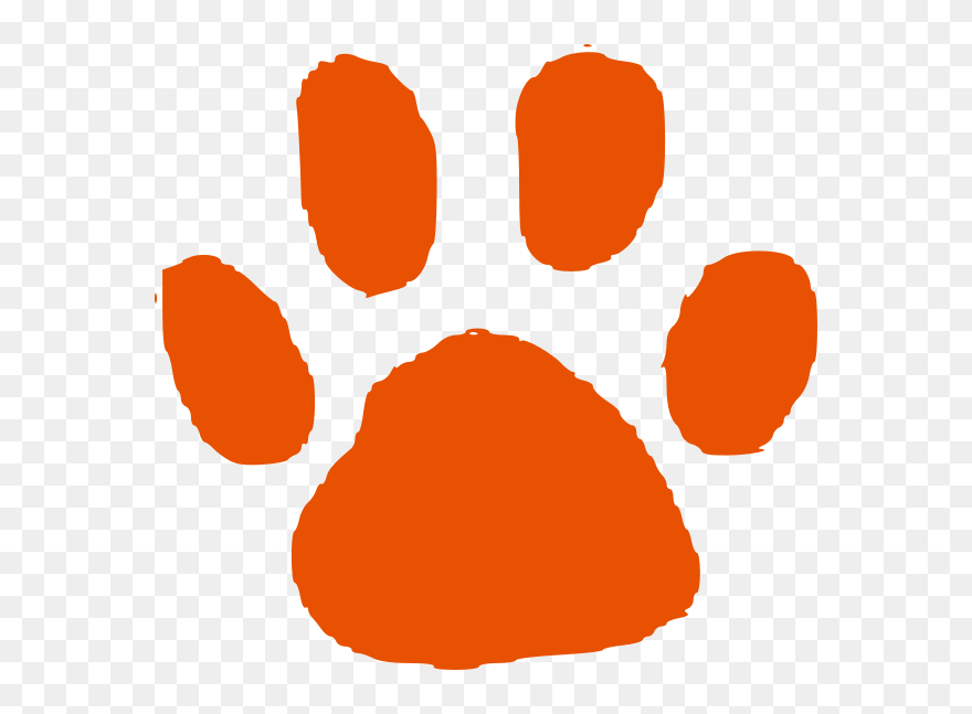 Orange Paw Print Clip - Blue And Orange Paw Print - Png Download