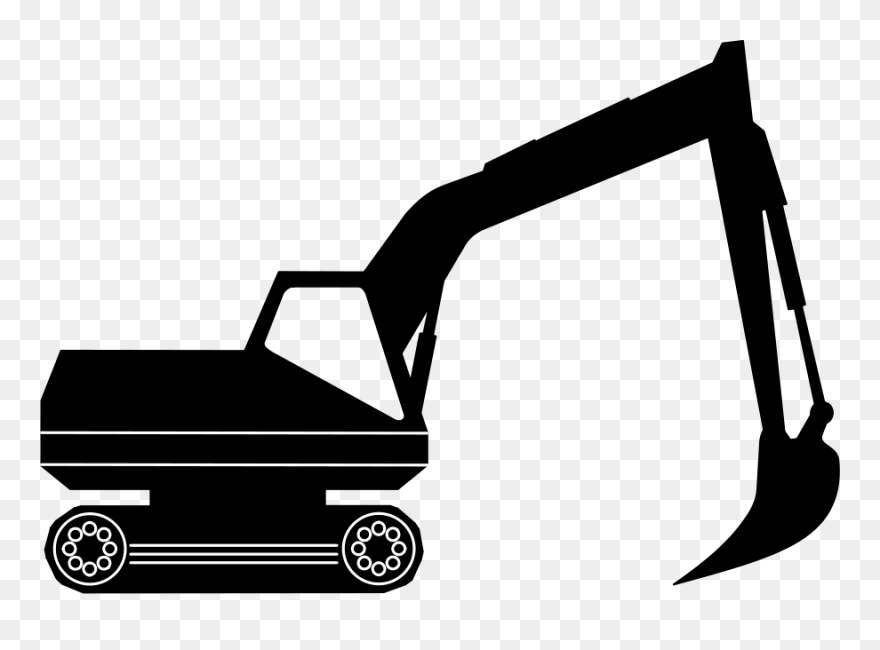 Clipart Construction Black And White Clip Free Stock - Excavator Clipart Black And White - Png Download