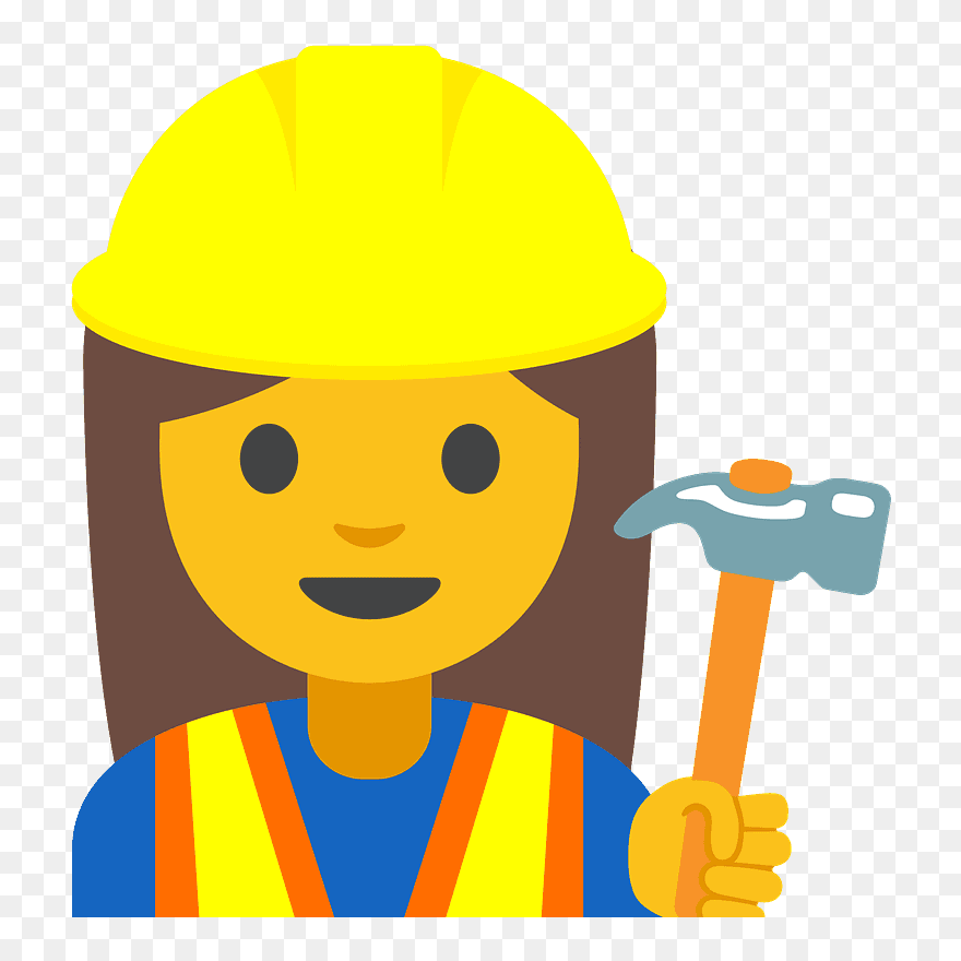 Woman Construction Worker Emoji Clipart - Construction Worker Emoji Transparent - Png Download