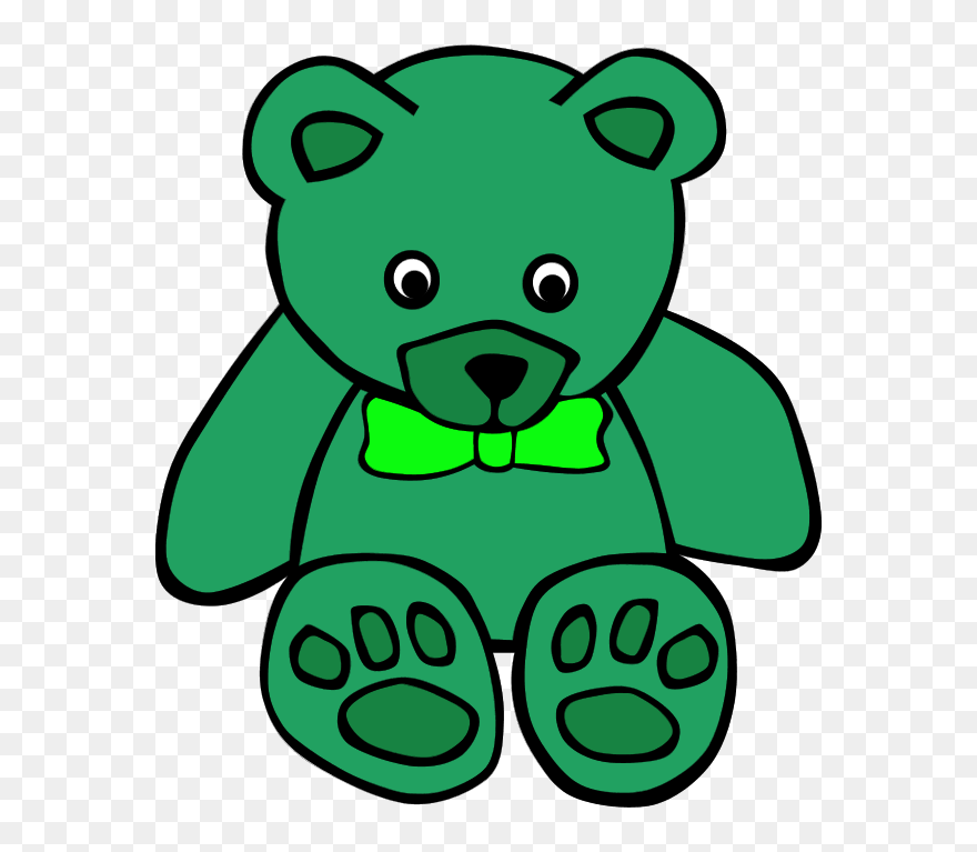 Green Teddy Clipart - Flash Card Teddy Bear - Png Download