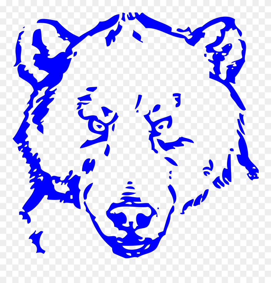 Bear Svg Clip Arts - Bear Head Black And White Clipart - Png Download