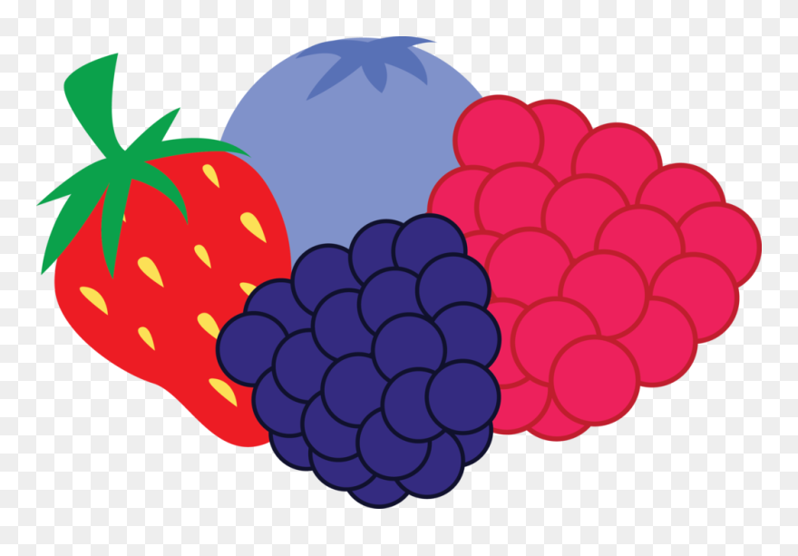 Raspberry Clipart Transparent Background - Cartoon Berries Clipart - Png Download