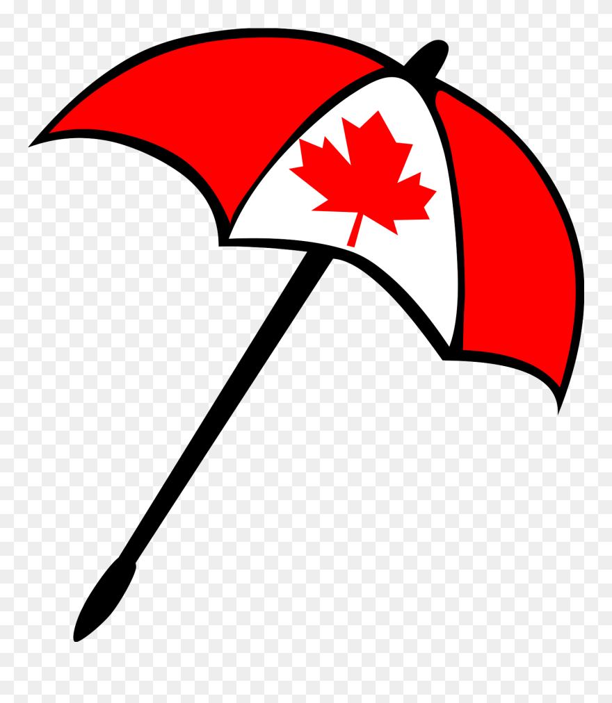 Canadian Flag Umbrella Vector Illustration - Beach Umbrella Clip Art - Png Download