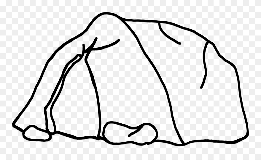 Library Of Black And White Cave Clip Art Free Download - Lion Den Clipart Black And White - Png Download