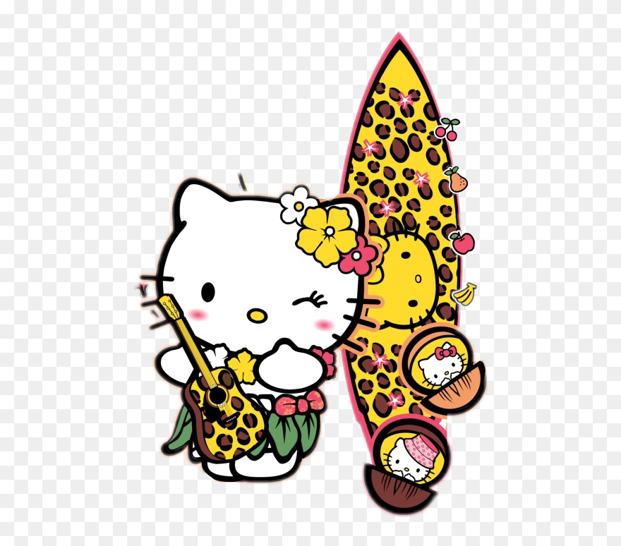 #hellokitty #hawai #aloha #hello #cat #kitty #pretty - Hello Kitty Clipart Aloha - Png Download