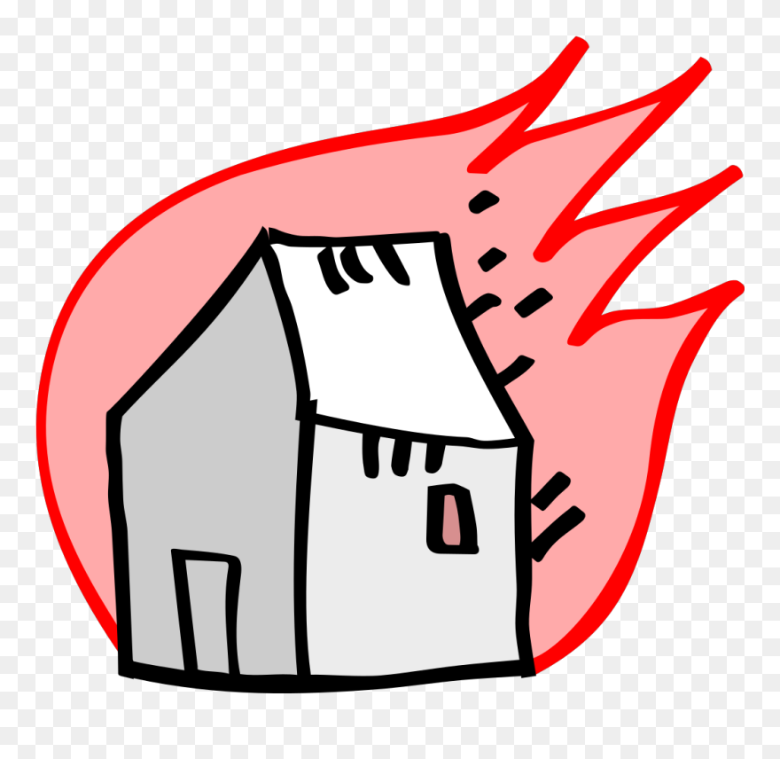 Burning House Svg Clip Arts - Burning House Clipart Transparent - Png Download