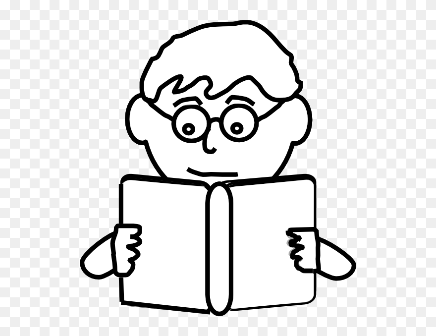 Read A Book Clipart Black And White Graphic Download - Boy Reading Clipart Black And White - Png Download