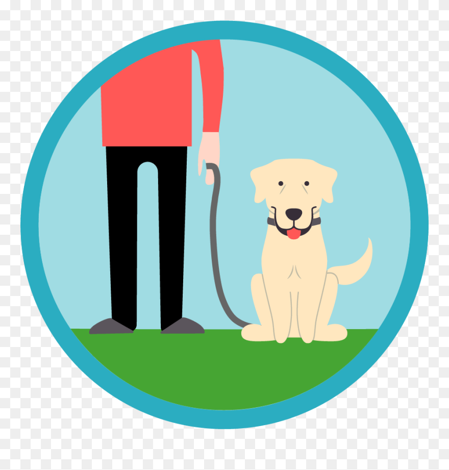 The Dog Is Next To The House Clipart Vector Black And - Walking Your Dog Icon - Png Download