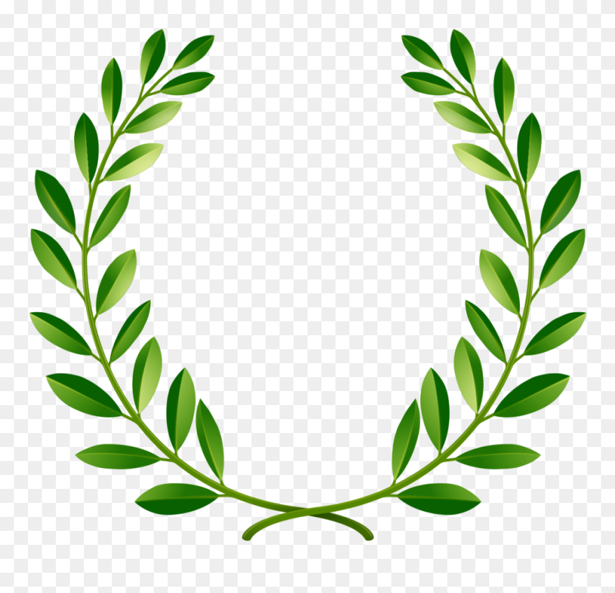 Transparent Leaf Crown Png - Green Laurel Wreath Png Clipart
