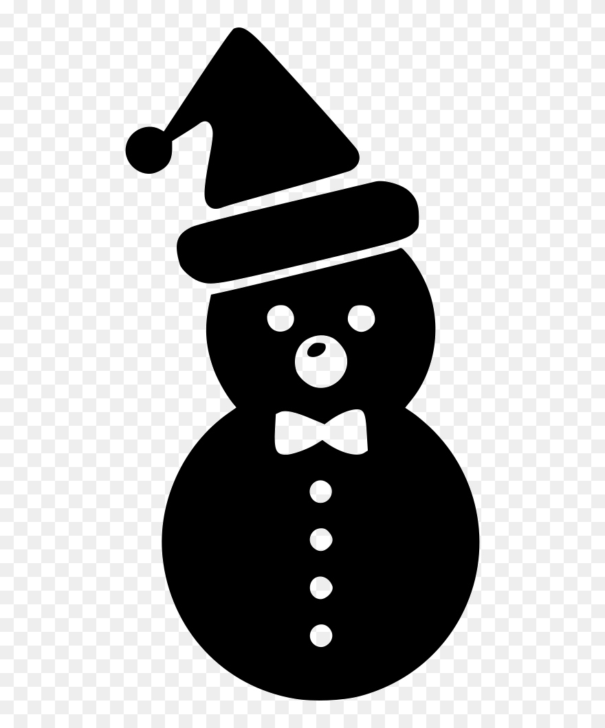 Clip Art Illustration Silhouette Character Headgear - Snowman Silhouette Transparent Background - Png Download