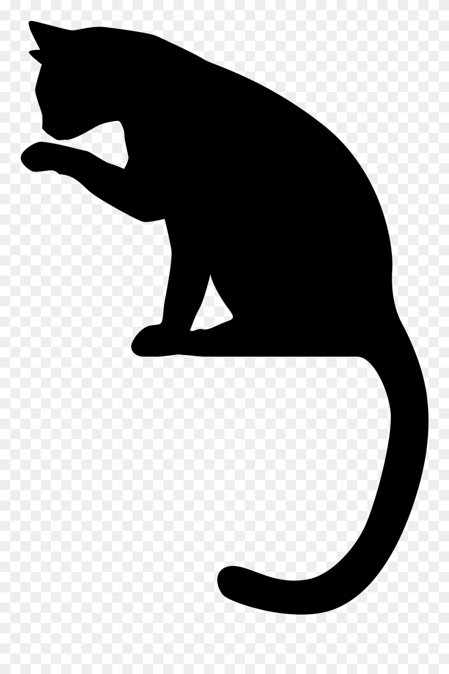 Cat Panther Silhouette Clip Art - Cat Silhouette Transparent Background - Png Download