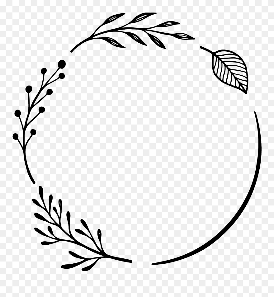 #laurel #wreath #handdrawn #round #circle #monogram - Stickers For Picsart Circle Clipart