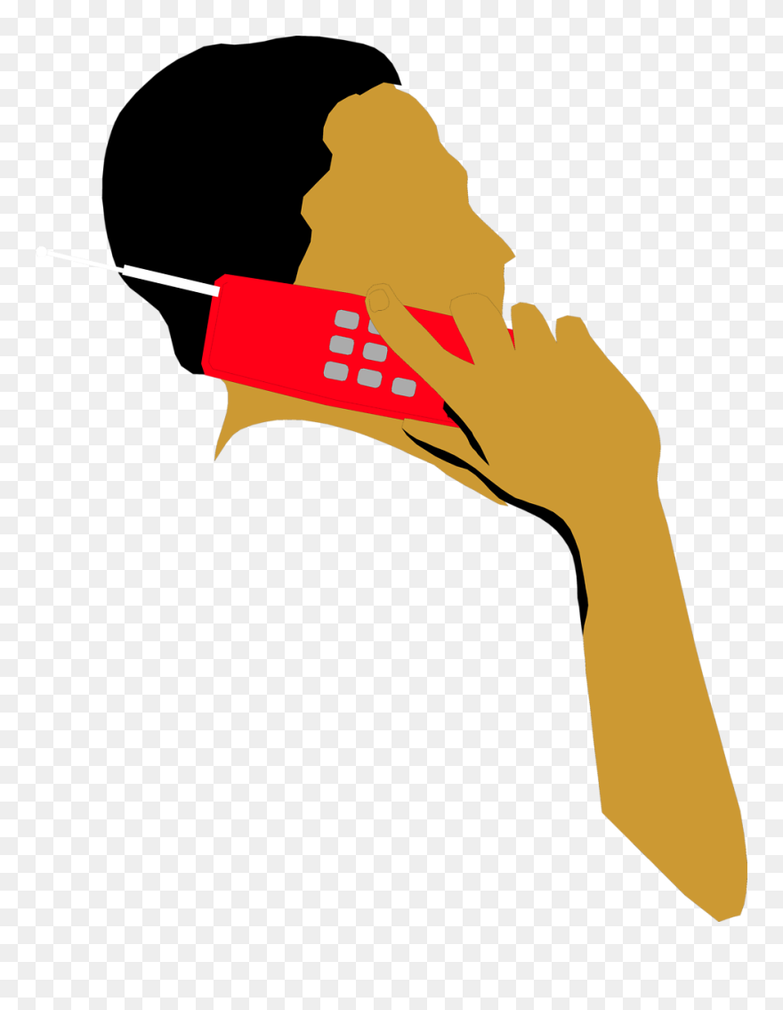 People Clipart Phone - Talking On Phone Illustration - Png Download