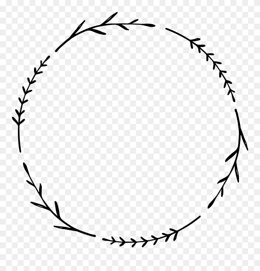 ##laurel #wreath #handdrawn #round #circle #monogram - Candere Clipart