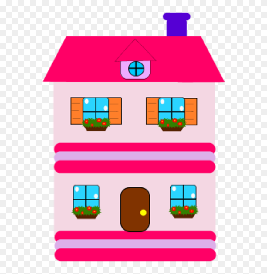 Vector House Clipart Picture Library Stock Simple House - Pink House Clipart - Png Download