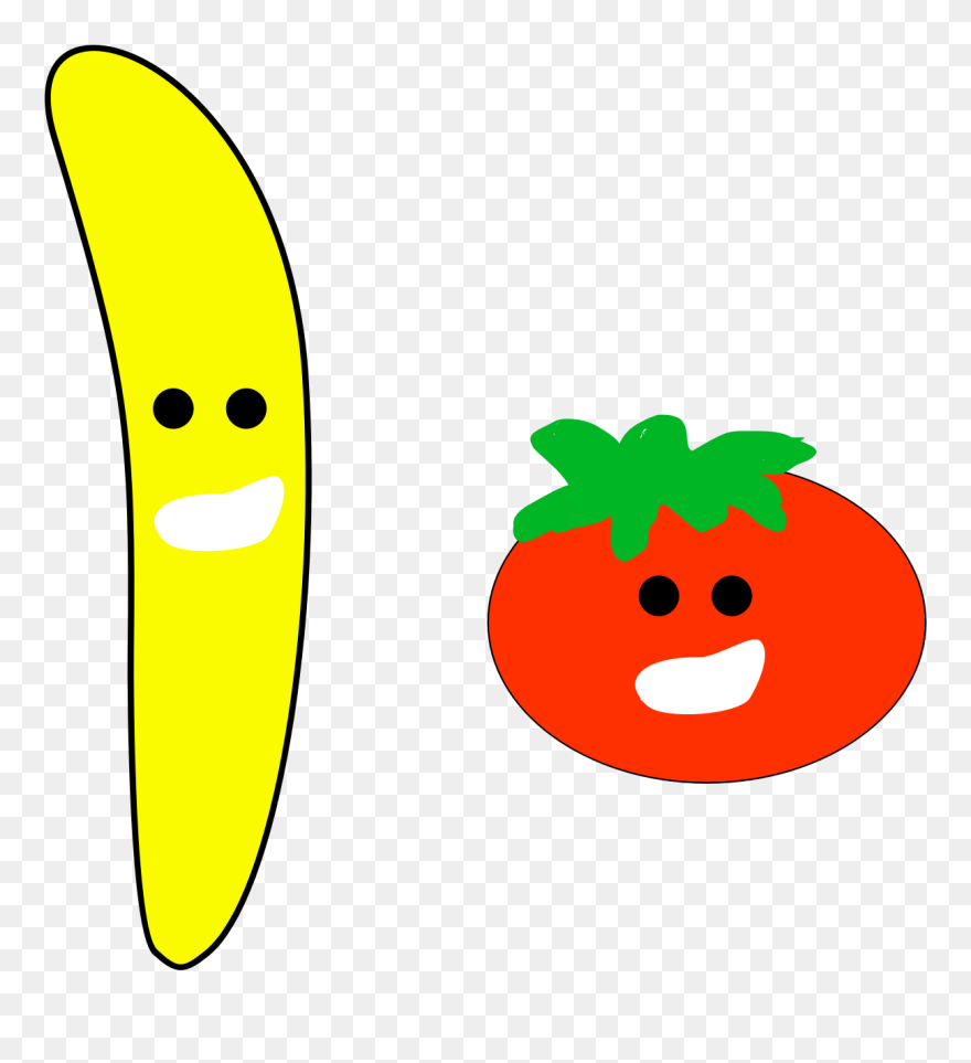 Banana And Tomato Clip Arts - Tomato Banana - Png Download