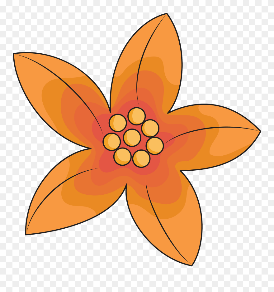 Orange Flower Clipart - Flor Naranja - Png Download