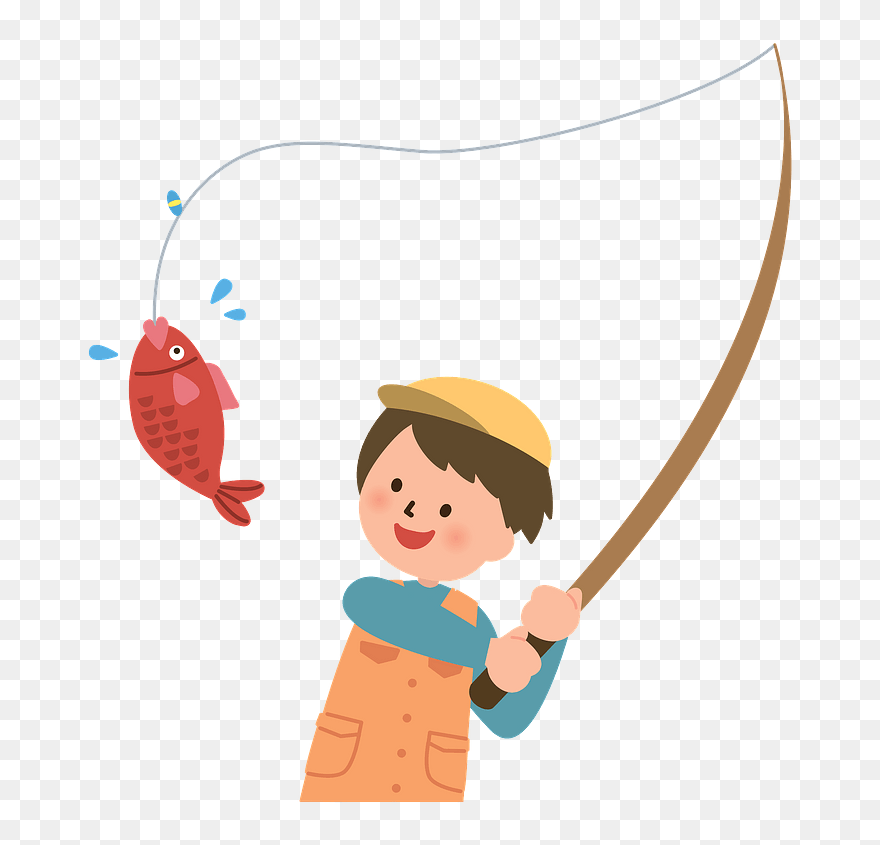 Man Fishing Clipart - 魚釣り イラスト - Png Download