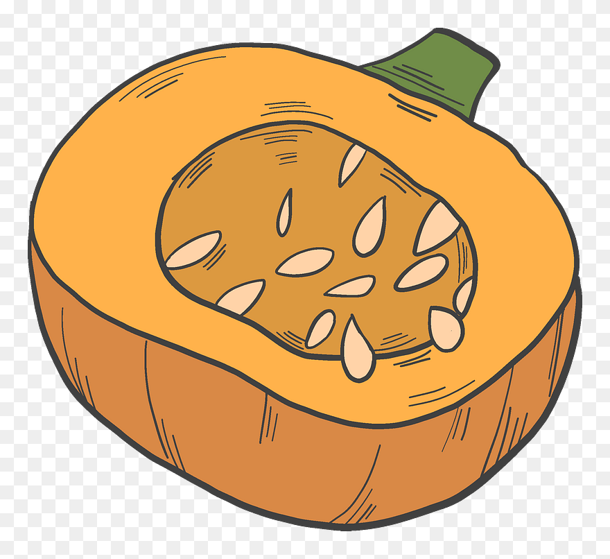 Half Pumpkin Clipart - Png Download