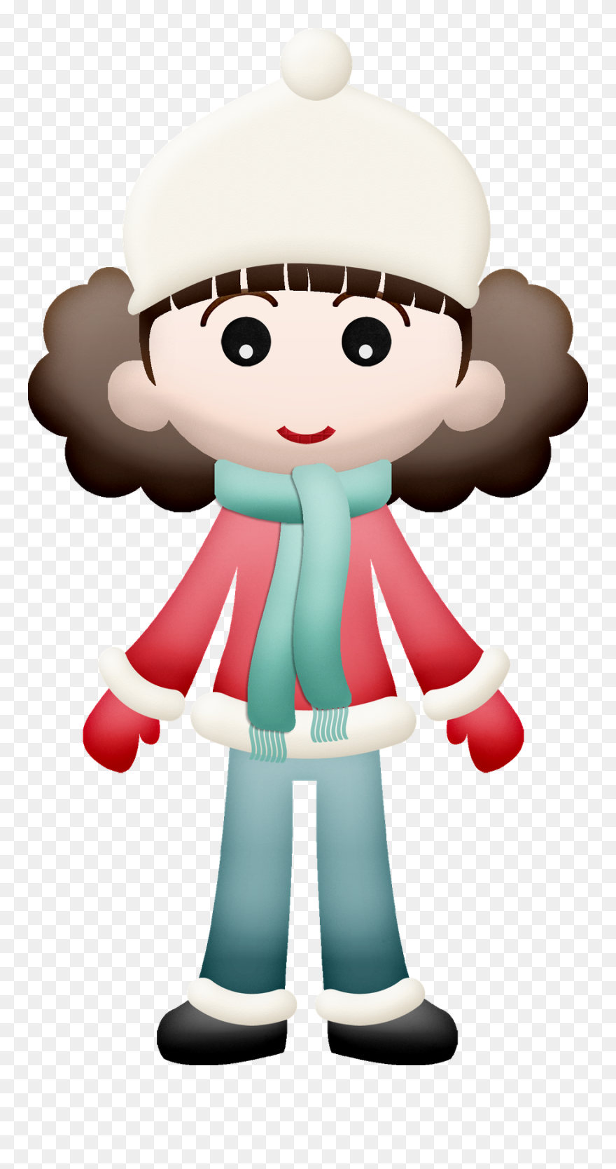 Girl Cliparts Winter - Png Download
