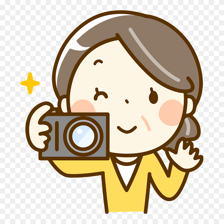 Senior Woman Camera Clipart - イラスト 写真 を 撮る - Png Download